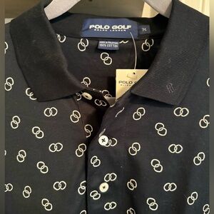 Polo by Ralph Lauren Black and White Patterned Men's Golf Polo